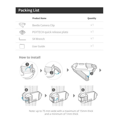 PGYTECH Beetle Camera Clip
