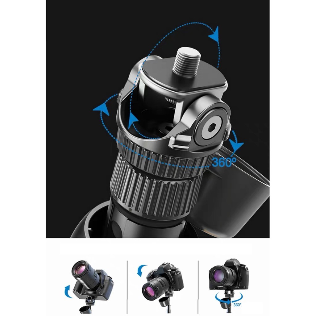 RVAPU Smartphone / Camera Selfie Stick Tripod (1.85m) + Remote (Zoom in/out)