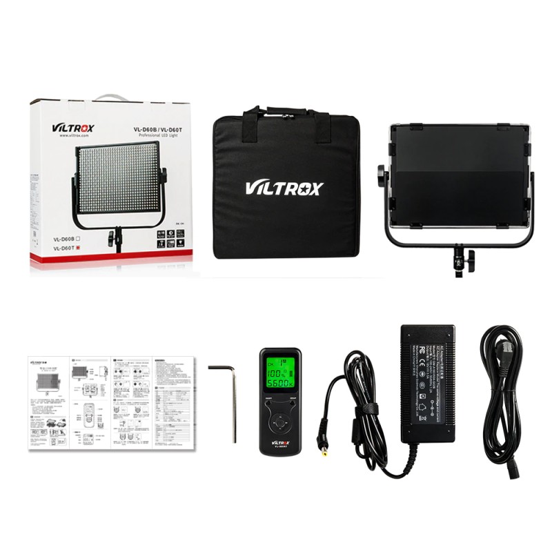 VILTROX VL-D60T (CRI>95 | 6324 Lumen | 3300K-5600K) Bi-Color Video LED Light