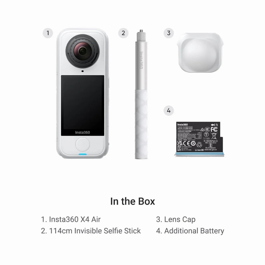 Insta360 X4 Air 360 8K Camera Starter Bundle (Arctic White / Black)