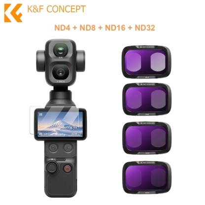 K&F UV / CPL / Black Mist / ND2-32 / ND32-512 / Anti-Light Pollution / Wide Angle Filter (For Dji Pocket 4P)