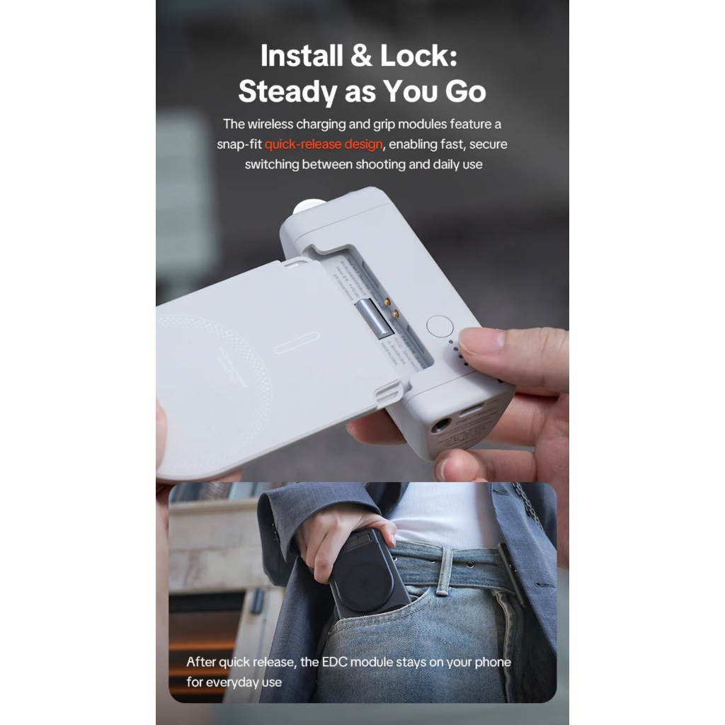 PGYTECH MagCam 2 Phone Grip (Classic Black / Misty Grey)