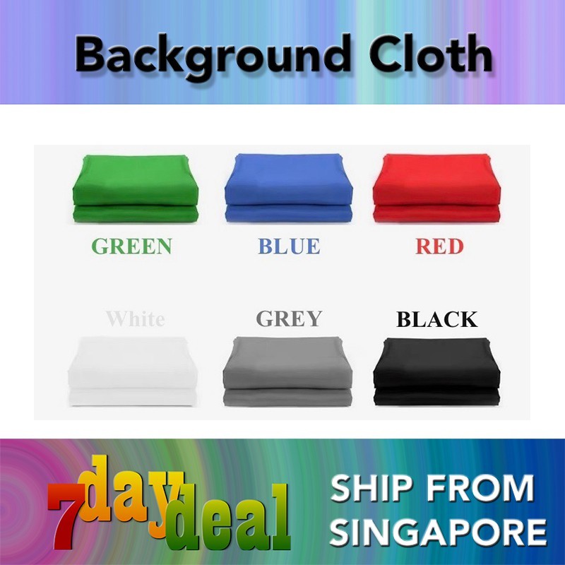 HoliCRAFT Background Muslin Cloth Backdrop (Black / Blue / Green / Grey / Red / White)