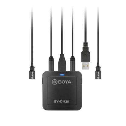 BOYA BY-DM20 Dual-Channel Lavalier Microphone Recording Kit (For iP devices, Type-C Android devices and USB Laptop)