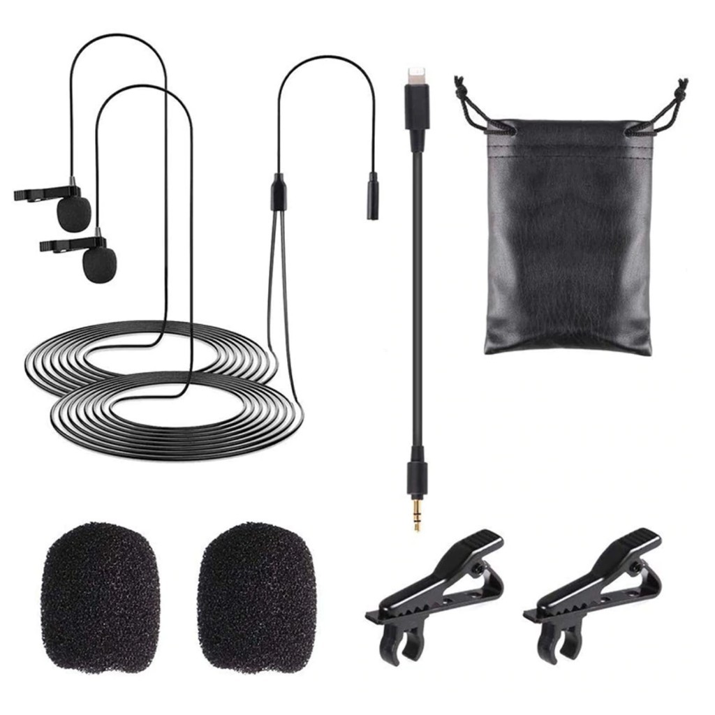 BOYA BY-M2D Dual Lapel Lavalier Microphone (For iP)