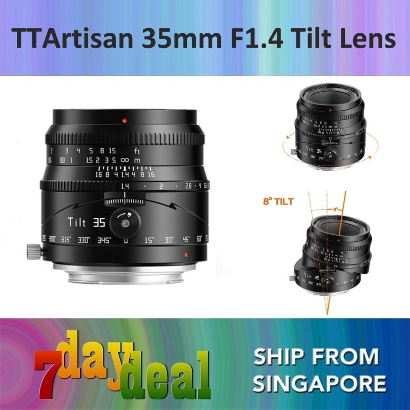 TTArtisan 35mm F1.4 Tilt Manual Focus Lens (Black) - E / X Mount 