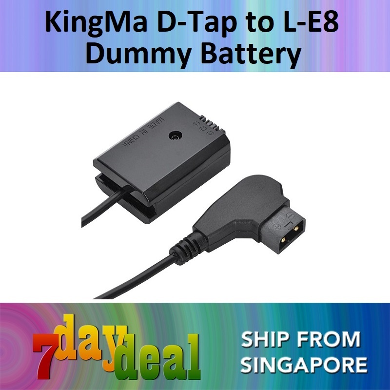 KingMa D-TAP to Dummy Battery (Fully Decoded For Canon LP-E8)