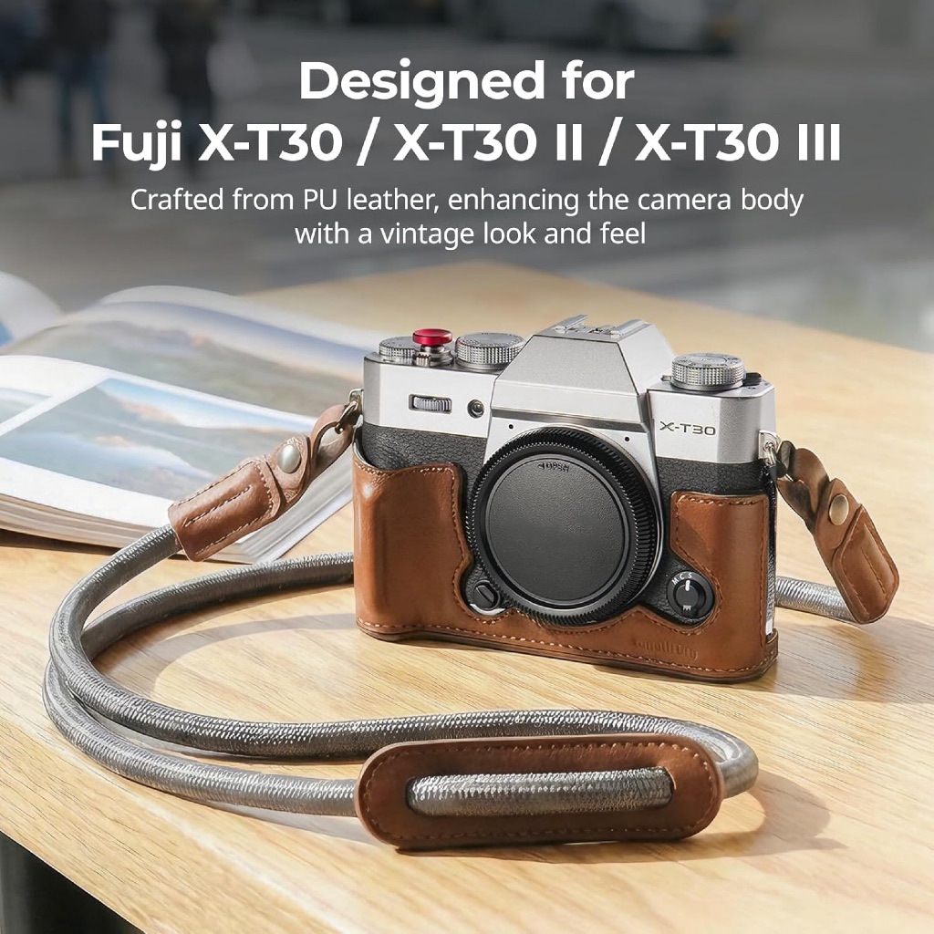 SmallRig Leather Half Case Kit For Fuji X-T30 III / X-T30 II / X-T30 (Black 5669 / Brown 5670)-7daydeal