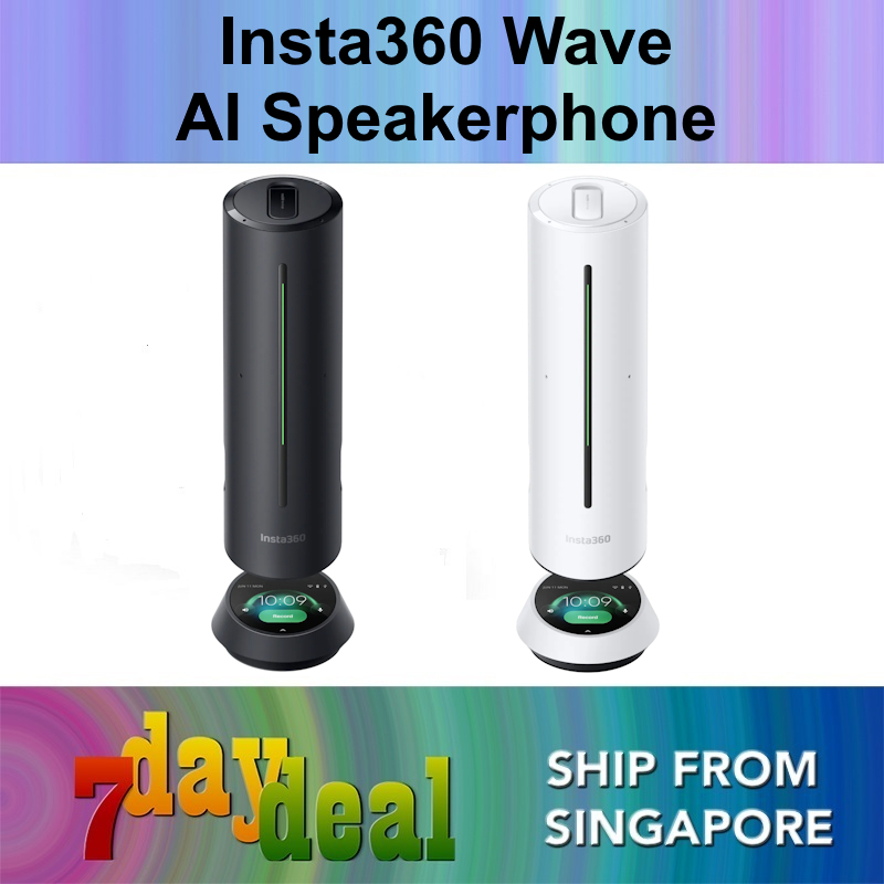Insta360 Wave Professional Speakerphone with AI Recording Suite (Graphite Black / Arctic White)
