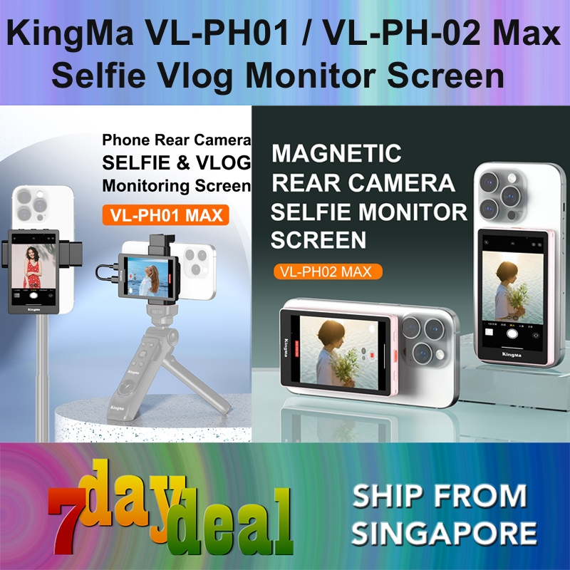 KingMa VL-PH01 / VL-PH02 Max Magnetic Live Streaming Vlog Selfie Monitor Screen (Black)