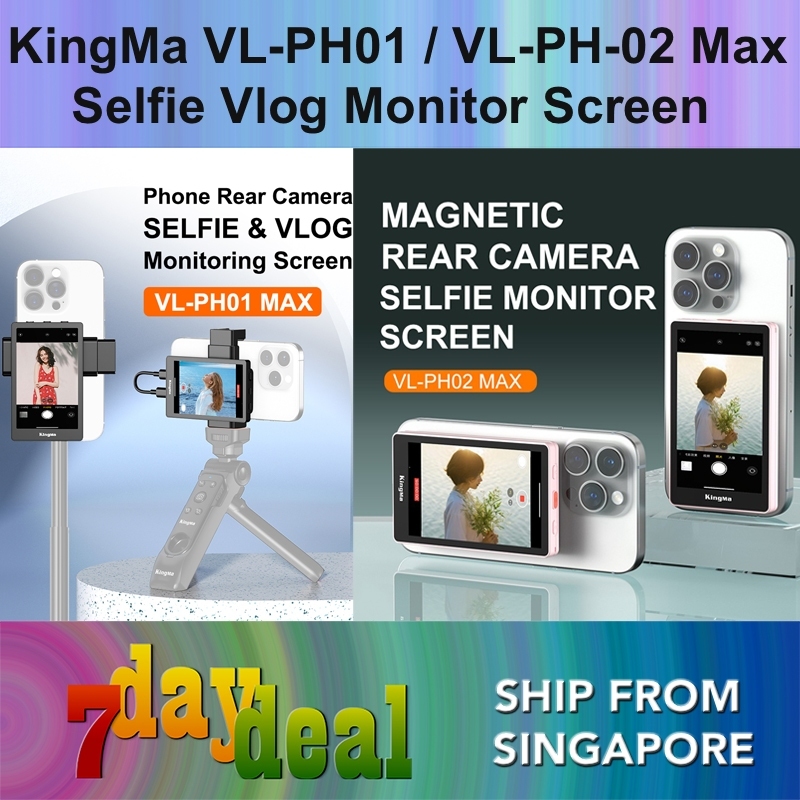 KingMa VL-PH01 / VL-PH02 Max Magnetic Live Streaming Vlog Selfie Monitor Screen (Black)
