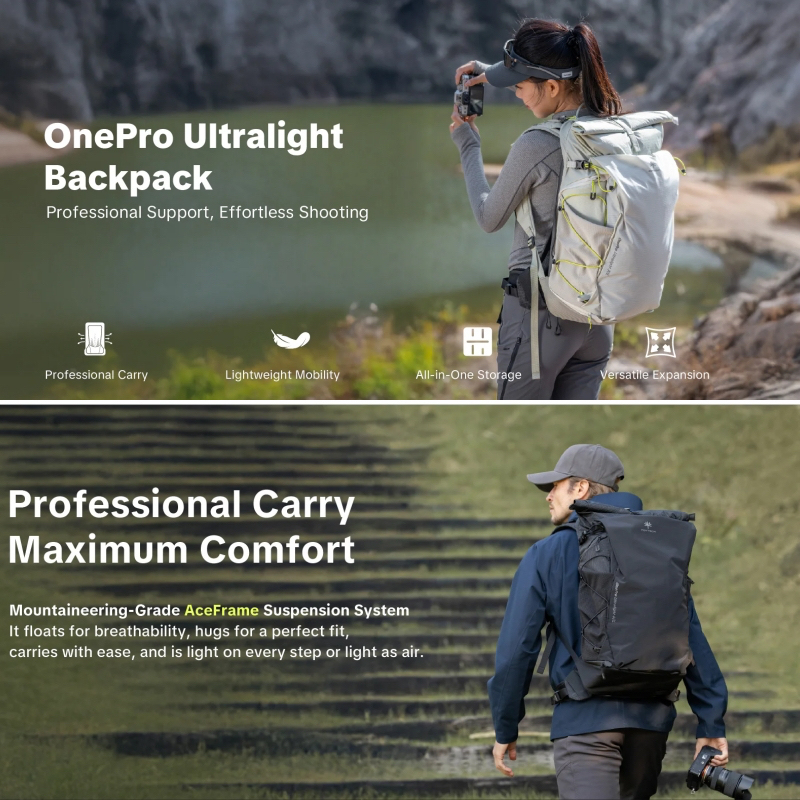 PGYTECH OnePro Ultralight Backpack 20L (Space Black / Misty Green)