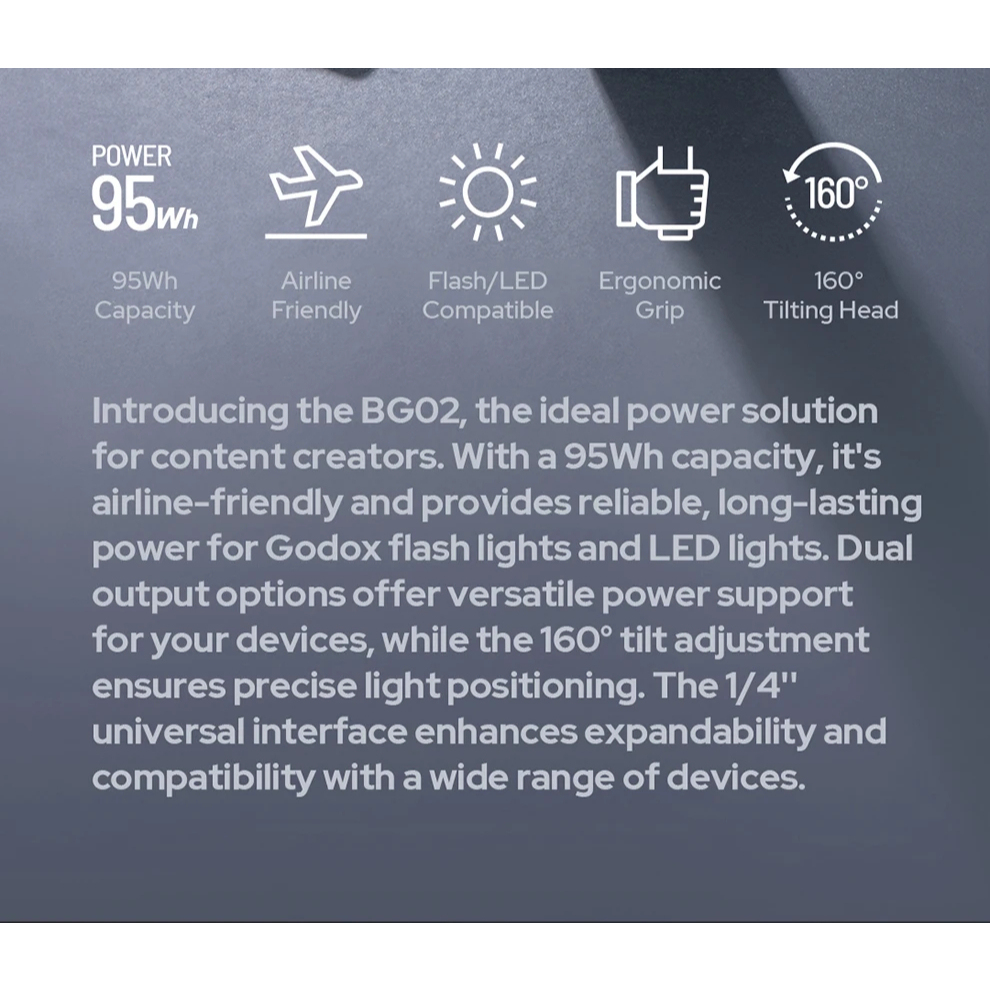Godox BG02 Battery Grip (For AD200 series / AD300 series / ML series)