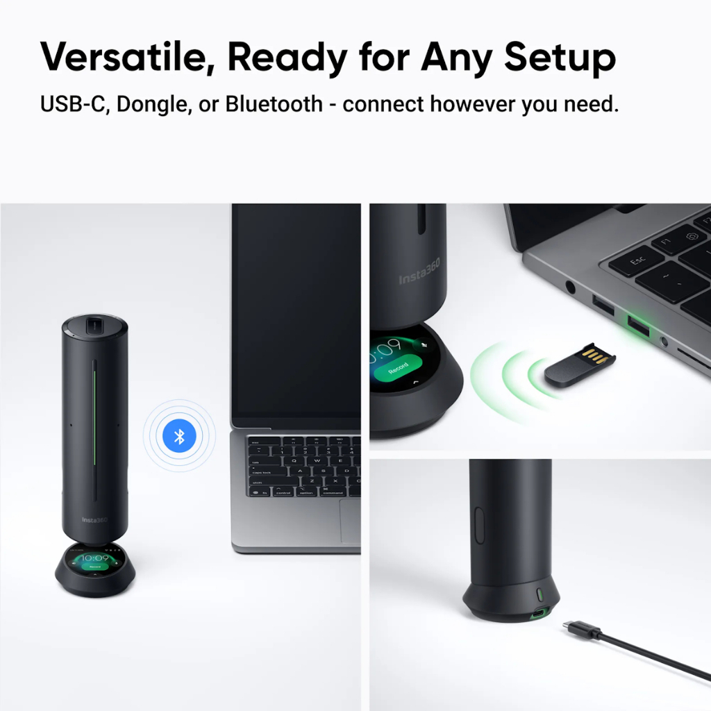 Insta360 Wave Professional Speakerphone with AI Recording Suite (Graphite Black / Arctic White)