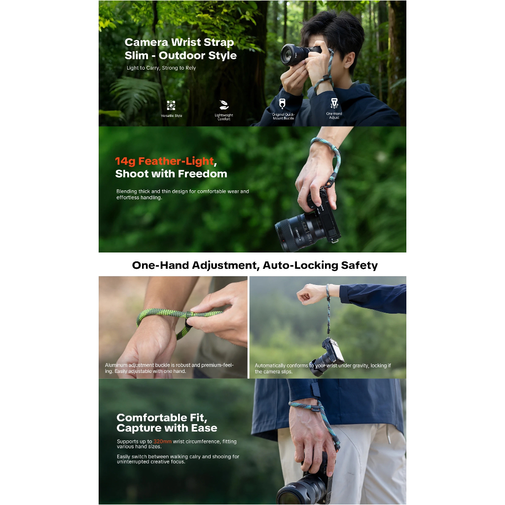 PGYTECH Camera Wrist Strap Slim (Outdoor / Trendy)