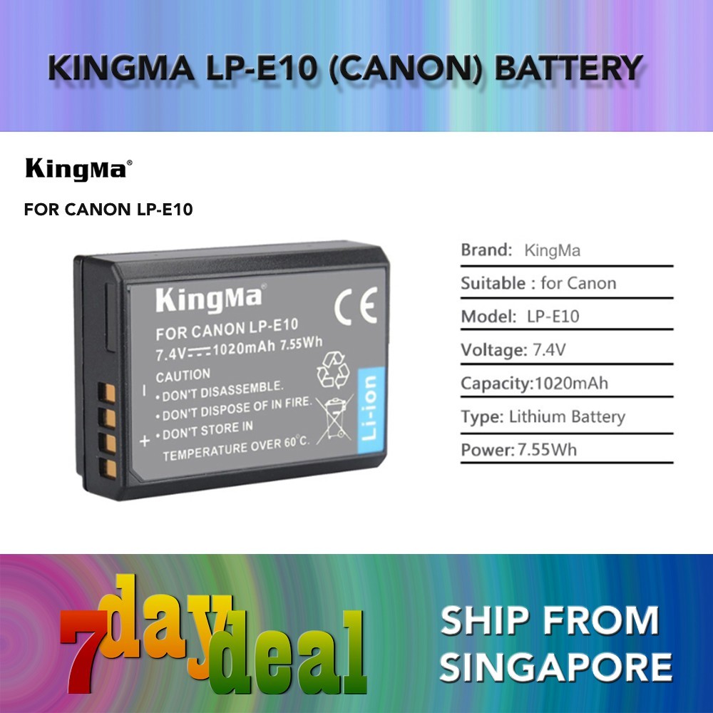 KingMa LP-E10 Battery ( Brand For Canon 3000D / 1500D / 1300D / 1200D 