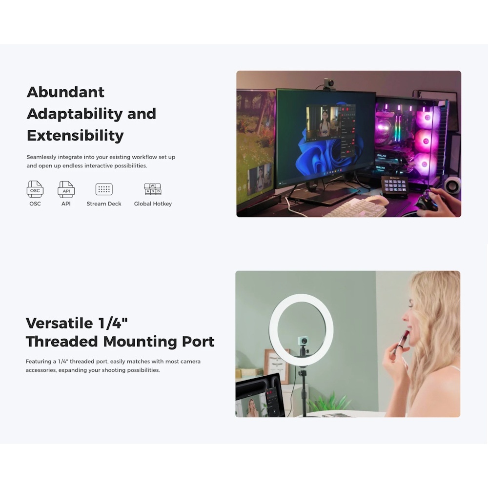 OBSBOT Meet 2 AI-Powered 4K Webcam  (Aurora Green / Cloud White / Space Grey)