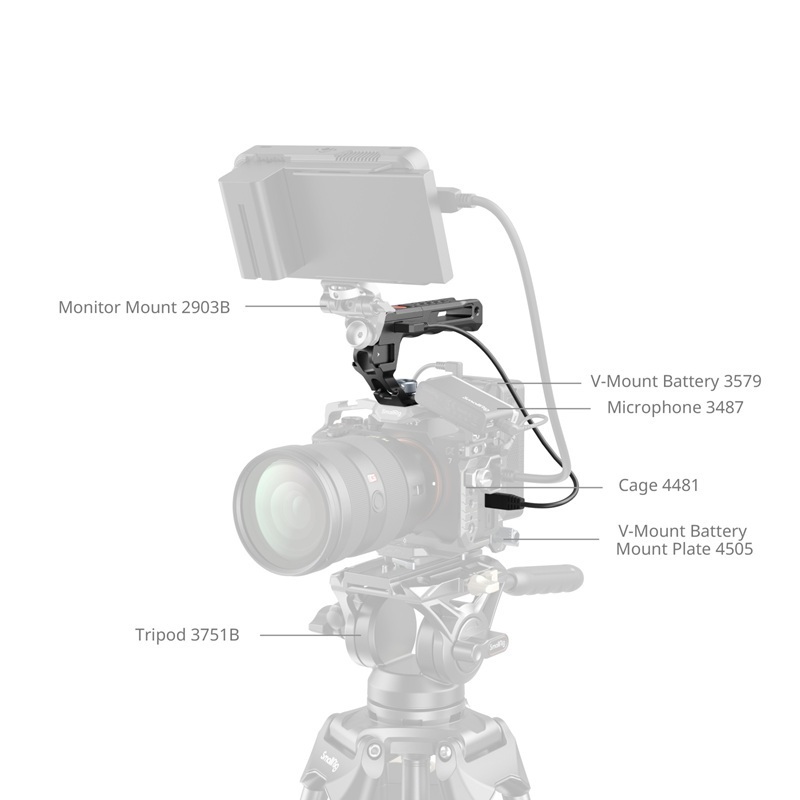 SmallRig Top Handle with REC Record Start / Stop Remote Trigger (ARRI Locating Screw) (4927)