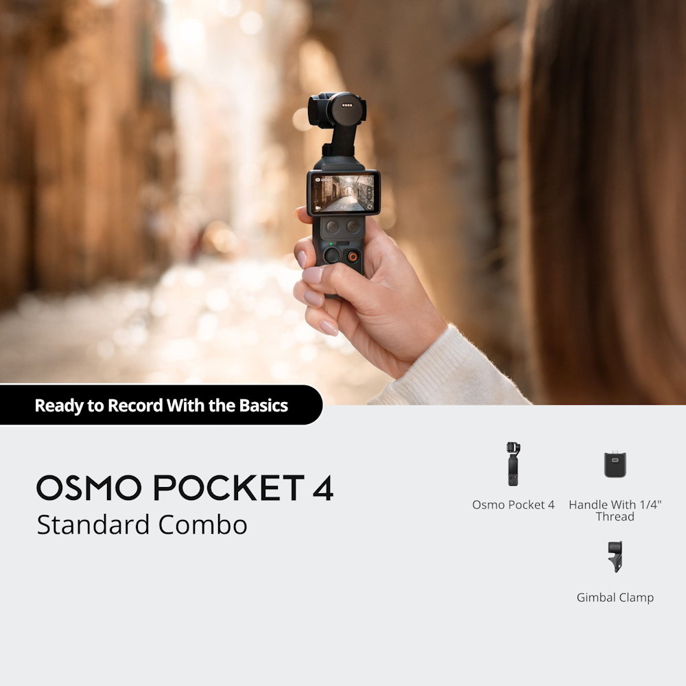 DJI Osmo Pocket 4 3-Axis Stabilized Pocket Camera (Standard / Creator Combo)