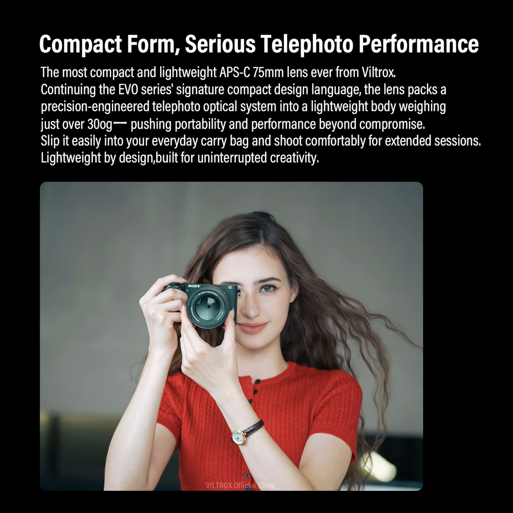 Viltrox AF 75mm F/1.8 EVO APS-C Lens (Fujifilm X / Nikon Z / Sony E Mount)