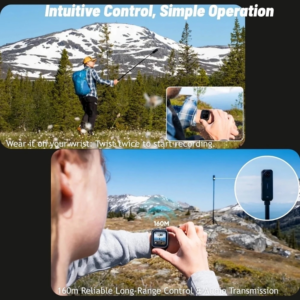 Insta360 GPS Preview Remote with Built-in Mic (For Insta360 X5 / X4 Air / Ace Pro 2 Action Camera)