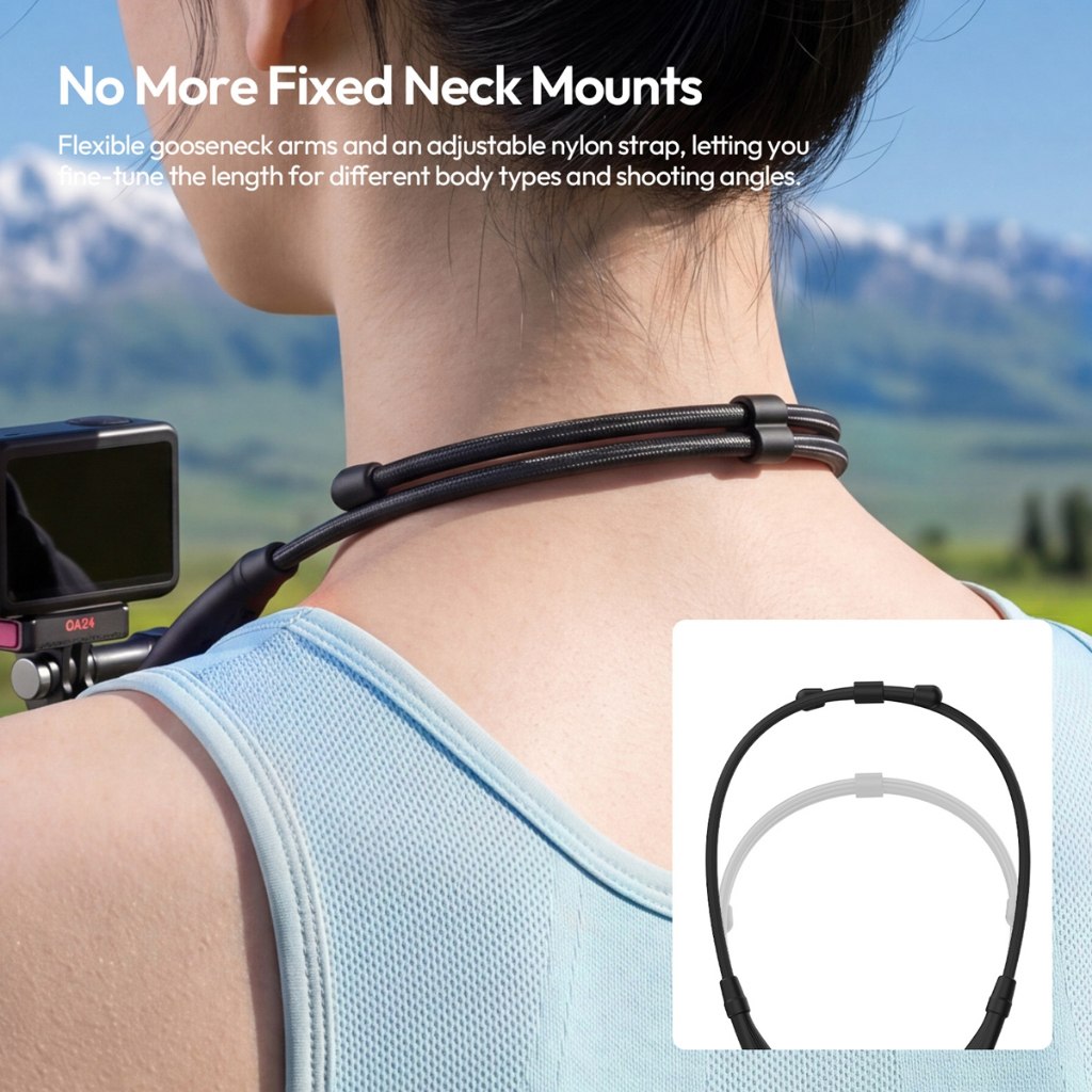 Ulanzi ZJ09 Flexible Neck Mount (S064) for Gopro DJI Pocket 4 Action 6 5 Insta 360 Action Camera-7daydeal