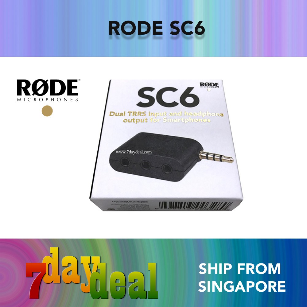 Rode SC6 Dual TRRS Adapter (Microphone Input and Headphone Output)