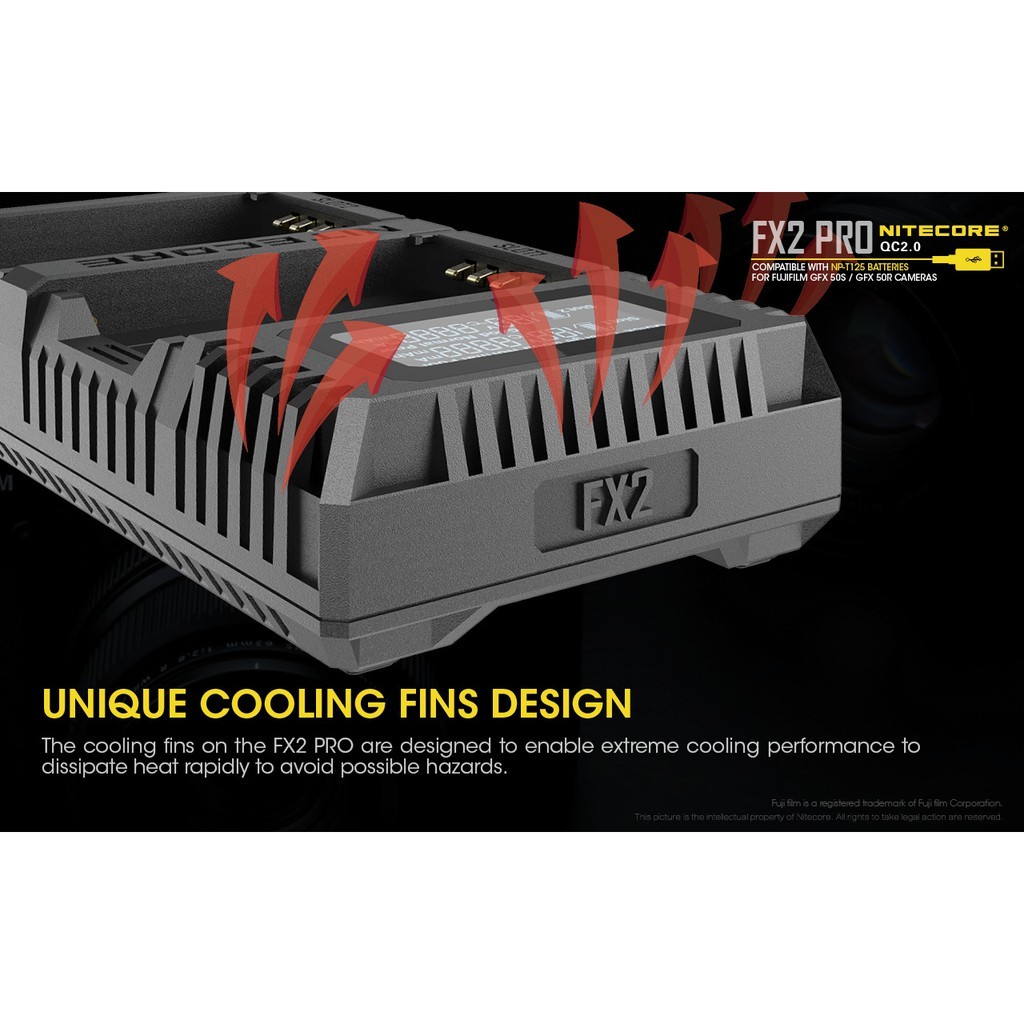Nitecore FX2 PRO Dual slot USB Travel Charger (For Fujifilm NP-T125)
