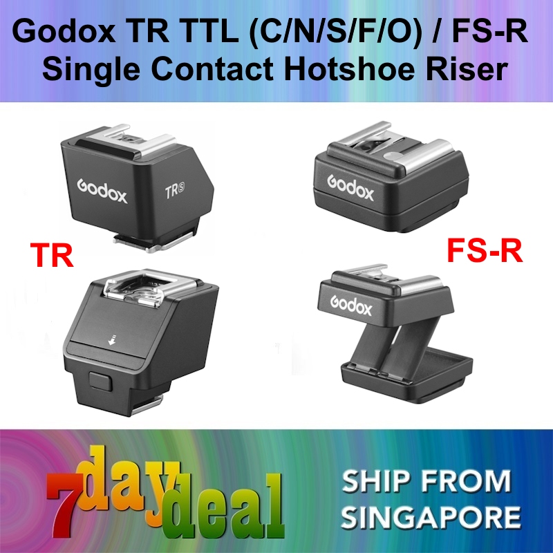 Godox TR TTL (C/N/F/S/O) / FS-R Single Contact Folding Hotshoe Riser
