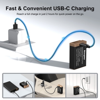 KingMa LP-E17 Half Decoded Battery / Battery with Type-C Port (For Canon)