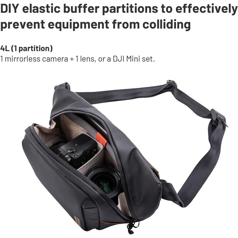 PGYTECH OneGo Solo Sling Bag V2 4L (Black / Green)