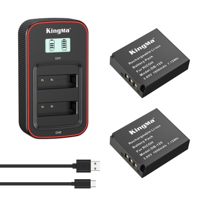 KingMa DB-120 1850mAh Battery / Charger / Charger Kit (For Ricoh GR IV)