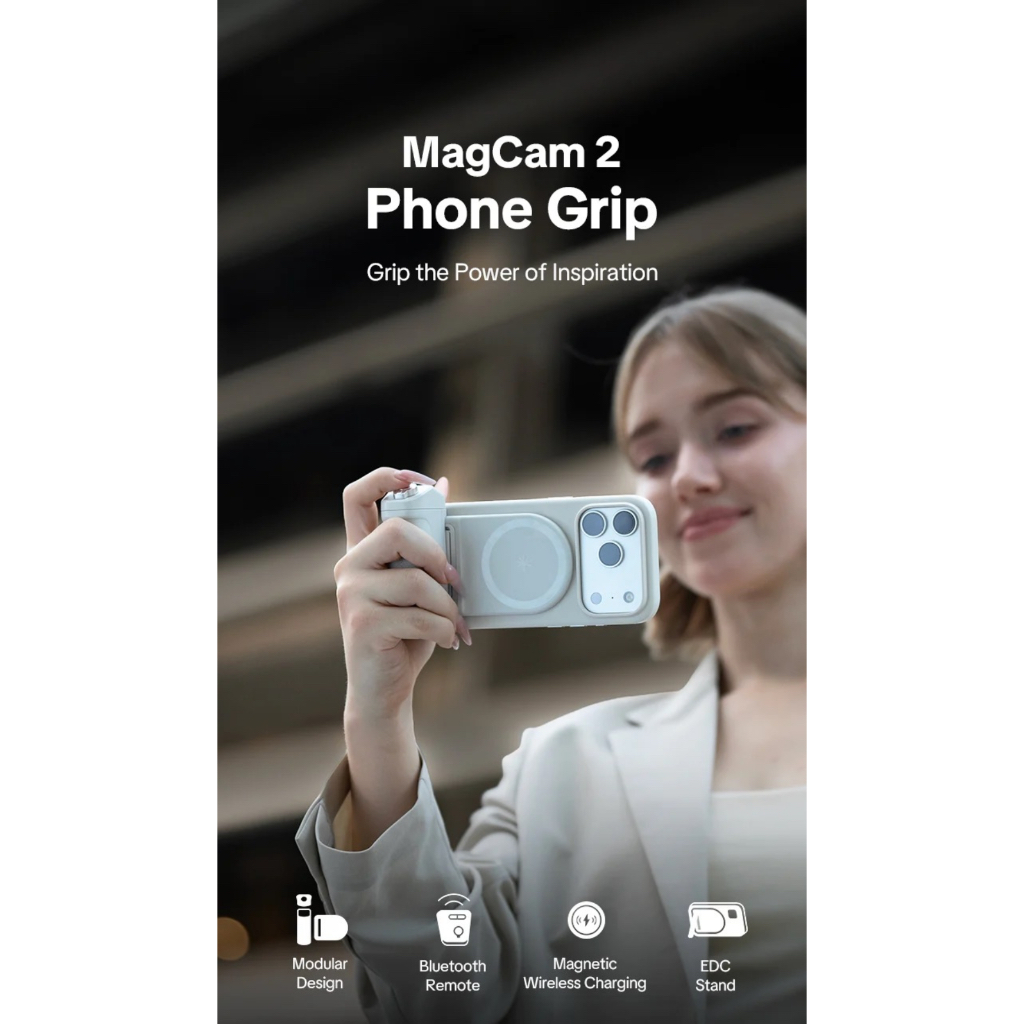 PGYTECH MagCam 2 Phone Grip (Classic Black / Misty Grey)