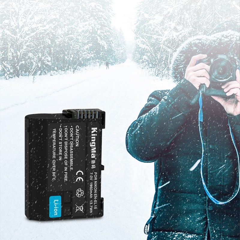 KingMa EN-EL15 Battery (2 pcs) + Dual Slot USB LCD Charger Kit (For Nikon)