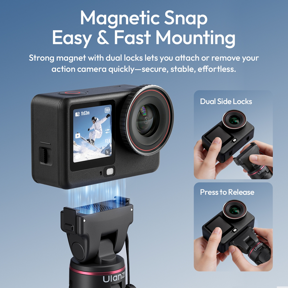 Ulanzi MT99 Selfie Stick Mini Tripod for DJI Action 6 / Nano Cameras (S079)