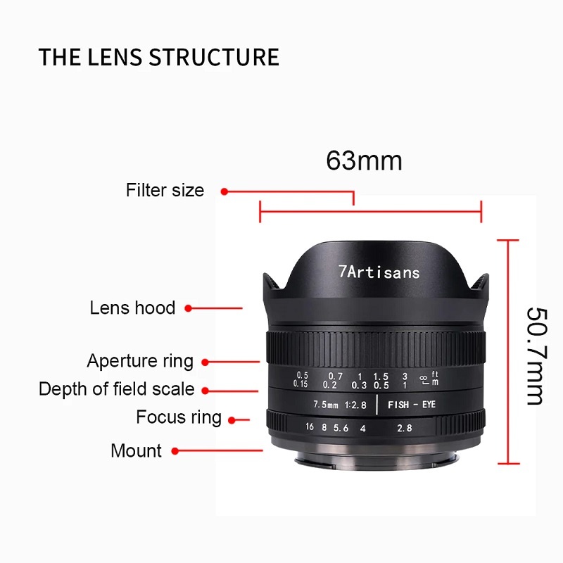7Artisans 7.5mm F/2.8 II Fisheye APS-C Lens (E / X / Z Mount)