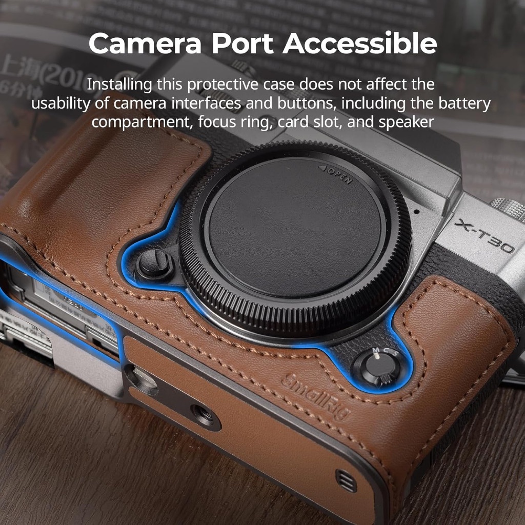 SmallRig Leather Half Case Kit For Fuji X-T30 III / X-T30 II / X-T30 (Black 5669 / Brown 5670)-7daydeal