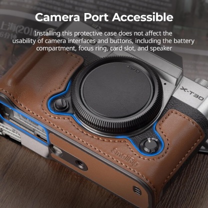 SmallRig Leather Half Case Kit For Fuji X-T30 III / X-T30 II / X-T30 (Black 5669 / Brown 5670)-7daydeal