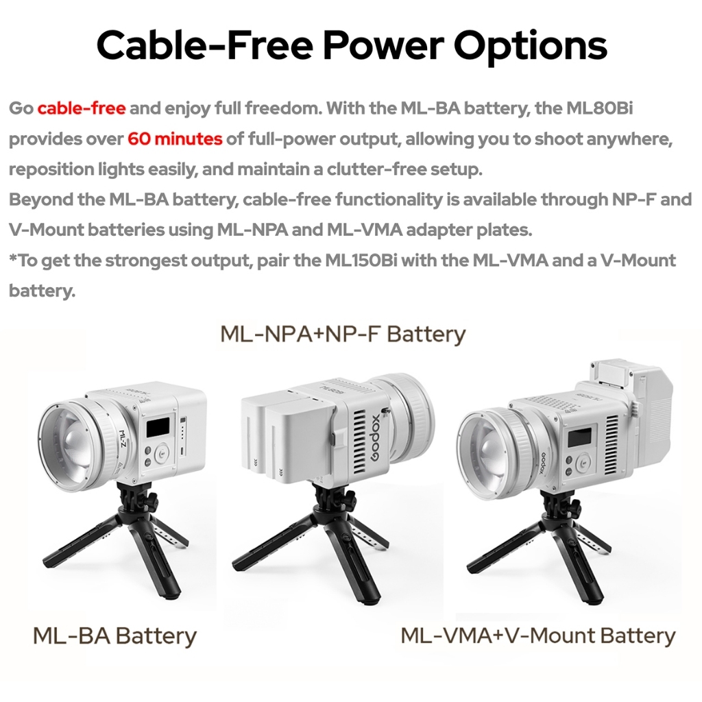 Godox ML80Bi / ML150Bi Bi-Color LED Video Light