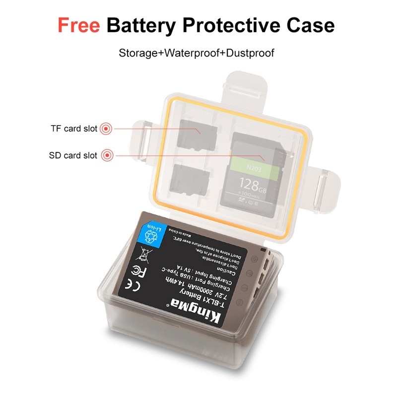 KingMa BLX-1 2000mAh Battery / Battery with Type-C Port / Battery Charger Kit (For Olympus OM-1 / OM-1 II / OM-3)