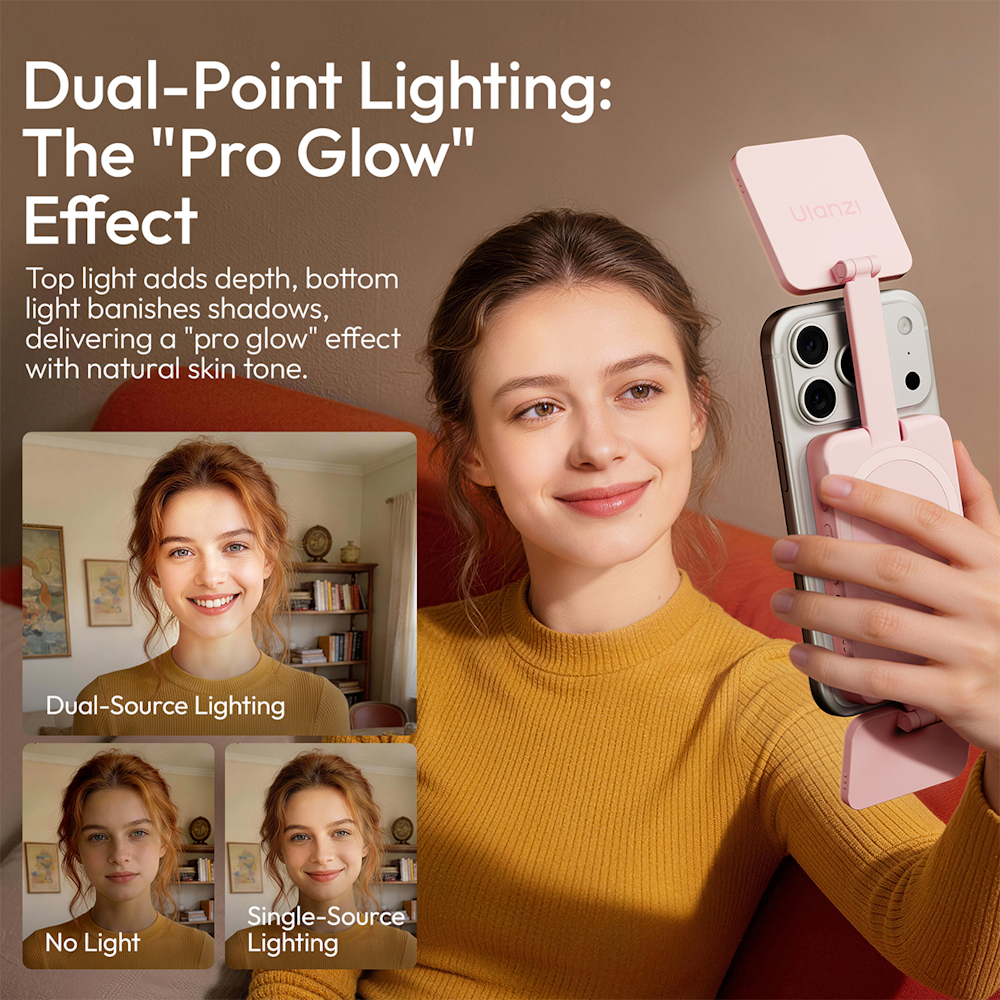 Ulanzi GL01 GlowUp Magnetic Fill Light (Black L288 / Pink L287 / White L212)