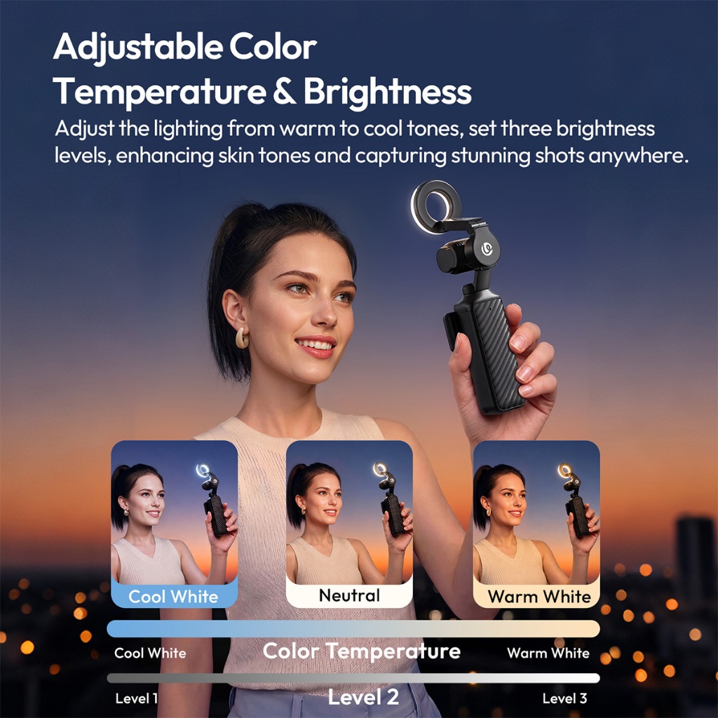 Ulanzi LM004 DJI OSMO Pocket 4 Magnetic Ring Light (L323)-7daydeal
