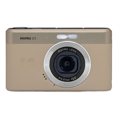 Kodak PIXPRO C1 Compact Digital Camera (Black / Brown / Tan)