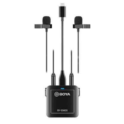 BOYA BY-DM20 Dual-Channel Lavalier Microphone Recording Kit (For iP devices, Type-C Android devices and USB Laptop)