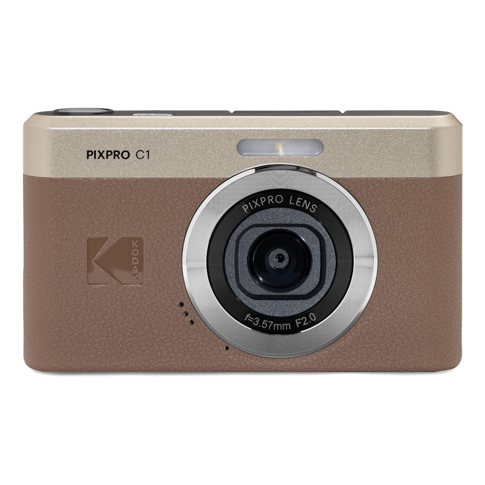 Kodak PIXPRO C1 Compact Digital Camera (Black / Brown / Tan)