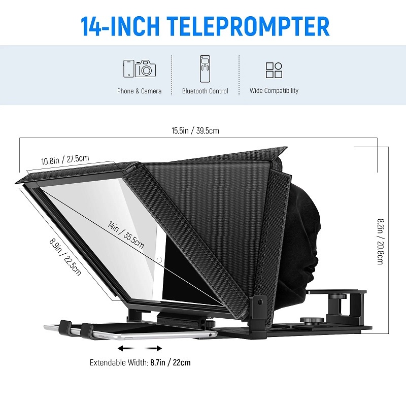 Neewer X12 12" Tablet Teleprompter (For 12” Tablet's width up to 22cm)