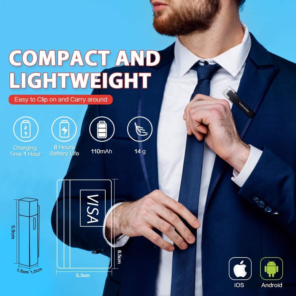 SabineTek SmartMike+ Bluetooth Wireless Microphone (For Smartphone, desktop or laptop Computer)