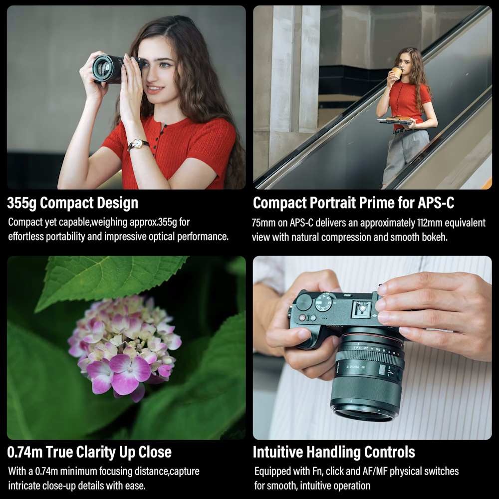 Viltrox AF 75mm F/1.8 EVO APS-C Lens (Fujifilm X / Nikon Z / Sony E Mount)