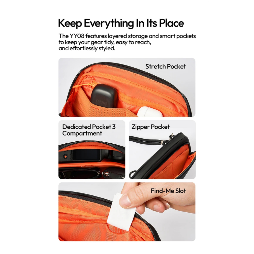 Ulanzi YY08 TechLite Sling Bag 2L (Black B175 or Gray B176)