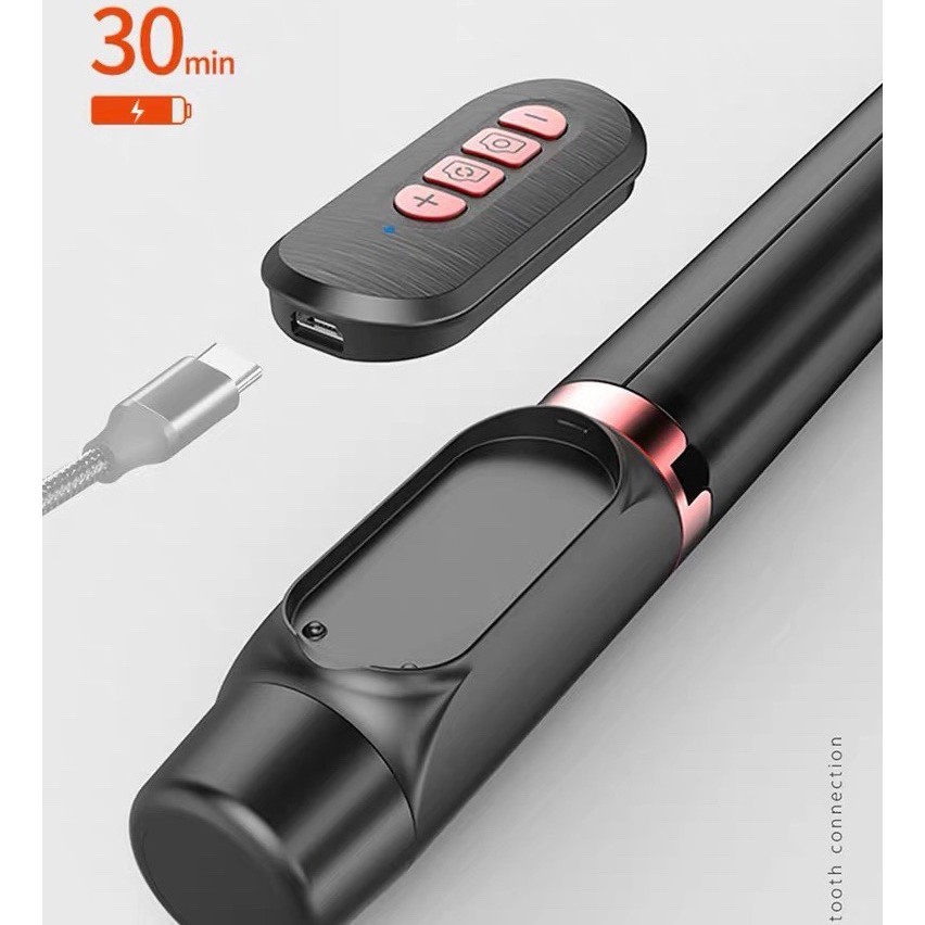 RVAPU Smartphone / Camera Selfie Stick Tripod (1.85m) + Remote (Zoom in/out)